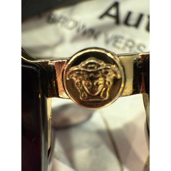 New Versace Y2K Sunglasses Tortoise Gold Medusa & Case Authenticity Certificate - Picture 4 of 16
